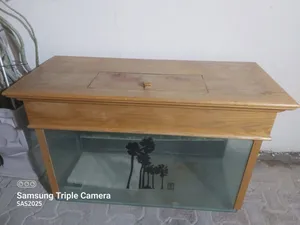 XL Aquarium with wood cabinet 2 door