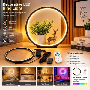 LED Circle RGB Table Lamp Indoor Lighting Living Room Bedroom Bedside Lamp Table Lamps for Home Deco