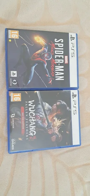 2 ps5 cd like new condition 2ps5 cd بحالة شبه جديدة wuchang fallen feathers spider man miles morals