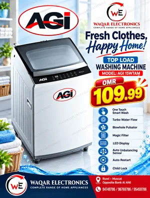 AGI Top Load Automatic Washing Machine – Model AGI 15WTAM