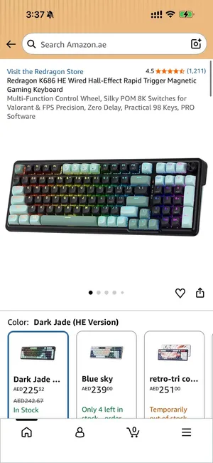 Redragon K686 HE Wired Hall-Effect Rapid Trigger Magnetic Gaming Keyboard مو مستعمل بل كرتونه
