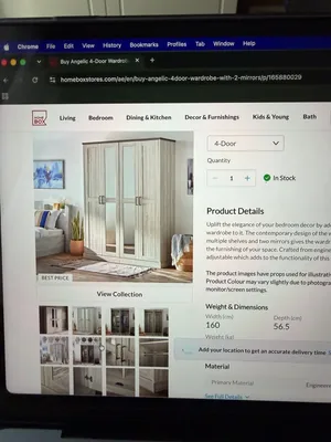 4 door wardrobe for sale from home box