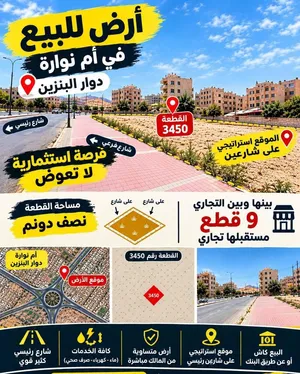 فرصة استثمارية للعمر  أرض نصف دونم على شارع رئيسي في أبو علندا مقابل دوار البنزين من المالك مباشرة