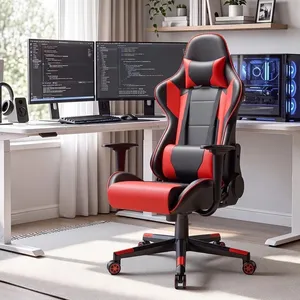 استلم وادفع كرسي قيمنق ومكتب طبي مريح  باللونين الأسود والأحمر   كرسي ألعاب واحترافي (Gaming Chair)