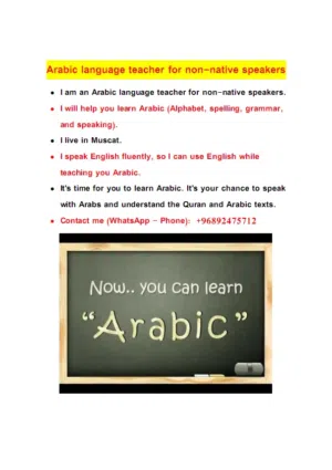 Arabic language teacher for non-native speakers