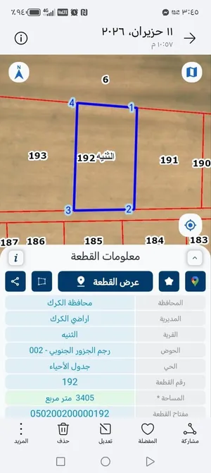 ارض للبيع في الكرك