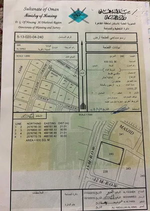 Residential Land for Sale in Al Dhahirah Ibri