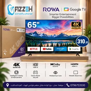 شاشة ROWA 65” – Google TV 4K اصلي اندرويد حجم 65 انش فقط ب 310