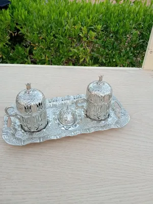 طقم فناجين قهوة فضي تحفة