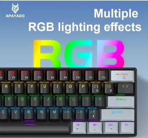 Apayado K61 Mechanical Keyboard Red Switches 60% 61 Keys Best Condition Modded No problem