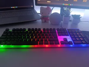Rainbow light RGB basic wired black keyboard full 100%  English / Arabic - amazing condition!!