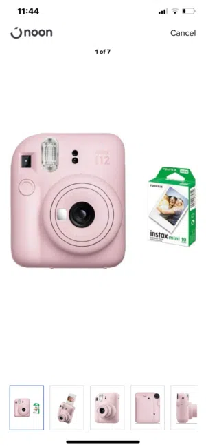 السعر قابل لتفاوض كمره تصوير فوريه بلون الوردي مع 10 صور instax mini 12 camera