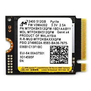 للبيع قرص SSD Micron 2500 NVMe M.2 بمساحة 512GB (جيل رابع PCIe Gen4 - فائق السرعة) (حجم 2280)