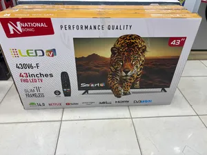 شاشة 43 ناشونال Full HD smart مع ريسيفر داخلي مع ريموت ناطق مع قاعده جداريه تتوفر لدينا خدمة التوصيل