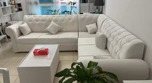 New L shaped sofa with centre table with cusoin with home delivery size 250/250cm all colours availa