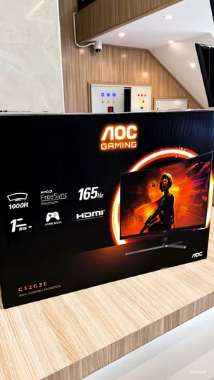 شاشة AOC حجم 32 165 hz مقوسة