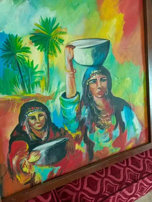 لوحه الوان جريئه زيتيه رسم خميل بارز