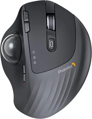 فأرة كرة التتبع اللاسلكية ProtoArc EM01 NL، قابلة لإعادة الشحن، تحكم بالإبهام