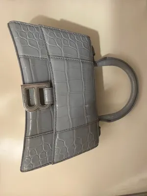 Balenciaga Hourglass Mini Croc-Embossed Leather Top Handle Crossbody Bag – Authentic 2020. CASH ONLY