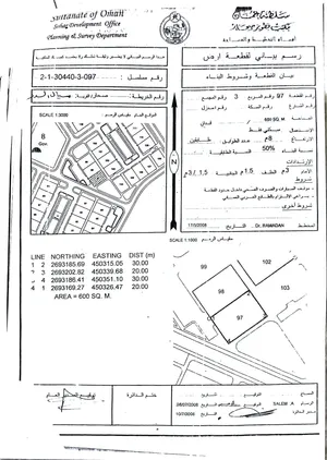 ارضي سكنيه في صحار مسيال السدر موقع جميل حيوي الارض كورنر