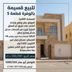 600 m2 More than 6 bedrooms Townhouse for Sale in Al Ahmadi Wafra residential