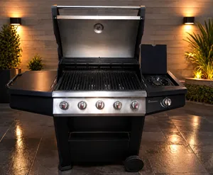 5 burner BBQ gas system with touch stove