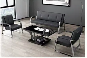 طقم جلوس طقم جلد فاخر جلسه مكتبيه طقم مكتبي sofa office table set office set صوفا جسه مكتبيه خمسة ..