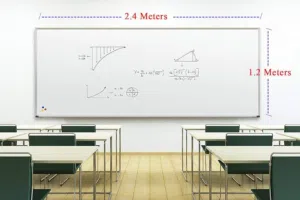 لوح تعليمي أكبر حجم مقاس 2.40 متر تعليق وجهين ابيض مع اقلام ومحايه