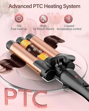 اسم المنتج مكواة تجعيد الشعر الثلاثية Cronier Hair Waver اسم الماركة Cronier