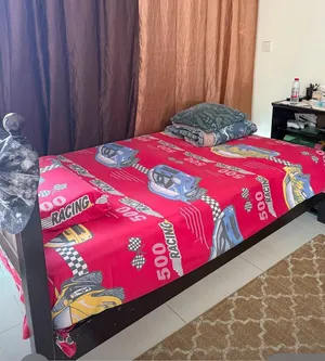single wooden bed frame (mattress included)
