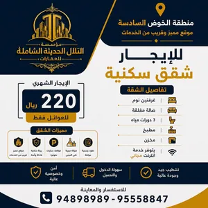 200 m2 3 Bedrooms Apartments for Rent in Muscat Al Khoud