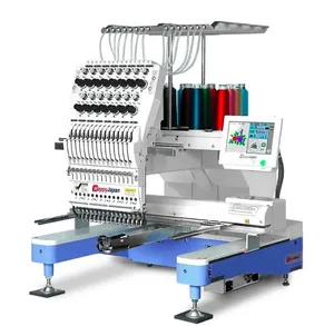 ماكينة تطريز كاملة برأس واحد و15 إبرة من HappyJapan طراز HCD3E-1501 مع 13 فرام استعمال 4 اشهر فقط