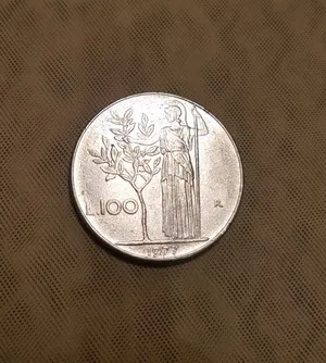 عملة إيطالية قديمة (1977)Vintage 100 Italian Lire Coin