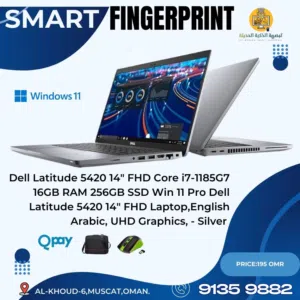 Dell Latitude 5420 14 FHD Laptop, Intel Core i7-1165G7 CPU, 3.00Ghz, 16GB Ram, 256 GB
