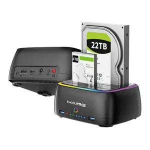 قاعدة هارد HDD وSSD مزدوجة HAING HI-0580-U3D-PRO Docking Station USB-C