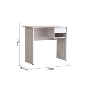 استلم وادفع كتب خشبي عصري بلون فاتح مع درج ورف للتخزين Modern Wooden Workstation Desk ..............