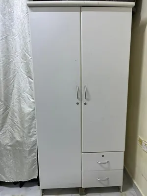White 2-door Wardrobe with 2 Drawers — Good Condition