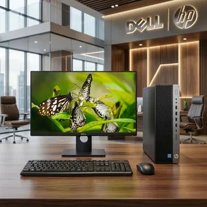 HP Core i7 9th Gen PC 16 GB RAM SSD 10x Fast 24 IPS FHD Borderless Monitor Win 11, Office