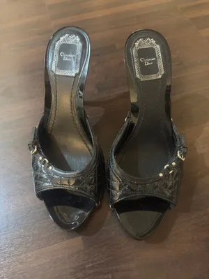 Vintage Christian Dior Black High Heels 39 1/2