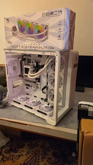 تجميعة Gaming High-End  Ryzen 7 7800X3D   تجميعة جديدة بتصميم أبيض أنيق، راكبة وجاهزة للتشغيل،