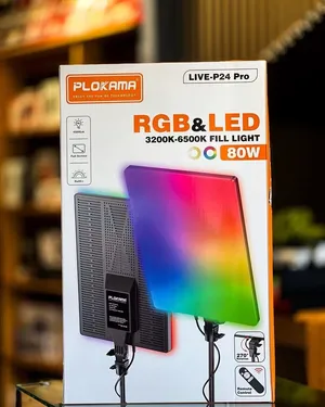 إضاءة احترافية RGB & LED بقوة 80W (موديل Plokama Live-P24 Pro) لتصوير الفيديوهات والبث المباشر