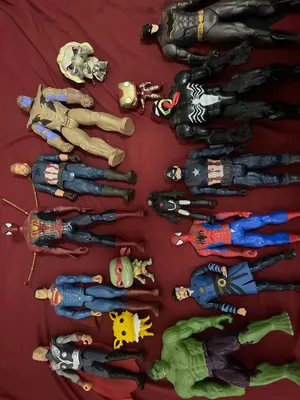 مجموعة مجسمات أبطال خارقين وشخصيات كبيرة (Marvel, DC, Mario, Anime) - مجموعة كاملة
