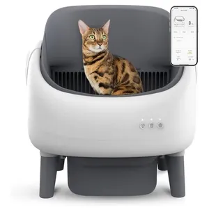 Open-Top Self Cleaning Litter Box, Automatic Litter Box with Dual Safety Sensors, Anti-Pinch Protect