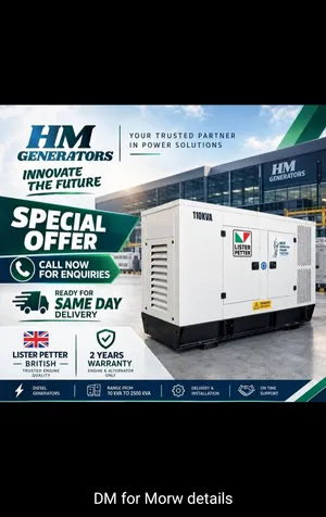 NEW DIESEL GENERATORS FOR SALE  LISTER PETTER & BAUDOUIN  FROM AED 19,500