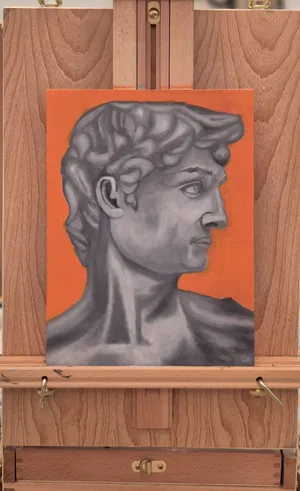 Michelangelo's David Oil Painting - 9 x 12 in