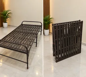 Folding Single Bed – Iron Bed – Steel Bed – Portable Metal Bed Frame