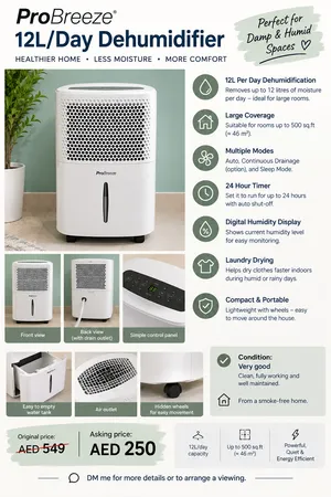 Pro Breeze 12L/Day Dehumidifier