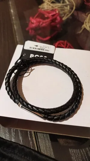 اسوارة Hugo Boss جلد رجالي اصلية جديدة New Double Braded Genuine Hugo Boss Men Bracelet
