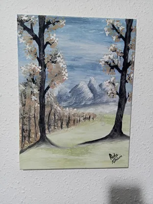لوحة فنية أصلية مرسومة يدويًا بالألوان – منظر طبيعي 40×30 سم