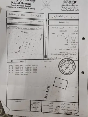 القريحة الطاووس ارض للبيع بركاء ارض قريبه مستوية وجنب الاستراحات والمنازل